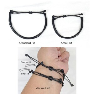 Pulsera de cordón encerado marrón, pulsera unisex ajustable e impermeable imagen 9