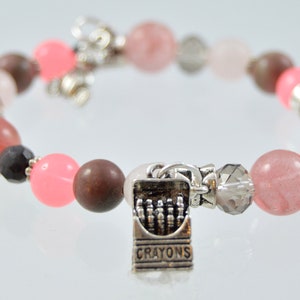 Daycare Gift | Teacher Gift | Teacher Appreciation | Beaded Bracelet | Charm Bracelet | Nanny Gift | Babysitter Gift | Handmade | Custom