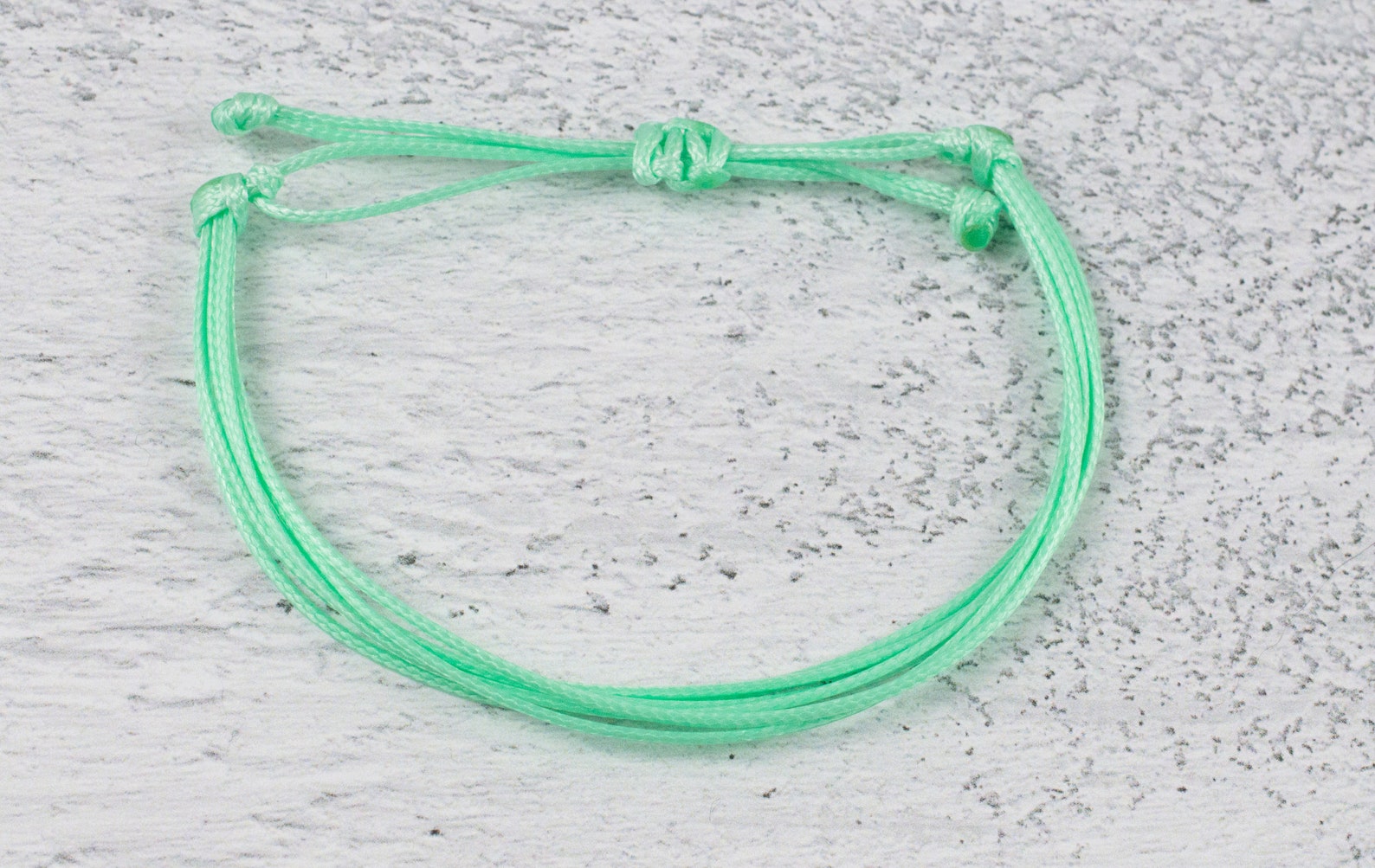 Mint Green Cord Bracelet Waxed Cord Bracelet Friendship - Etsy