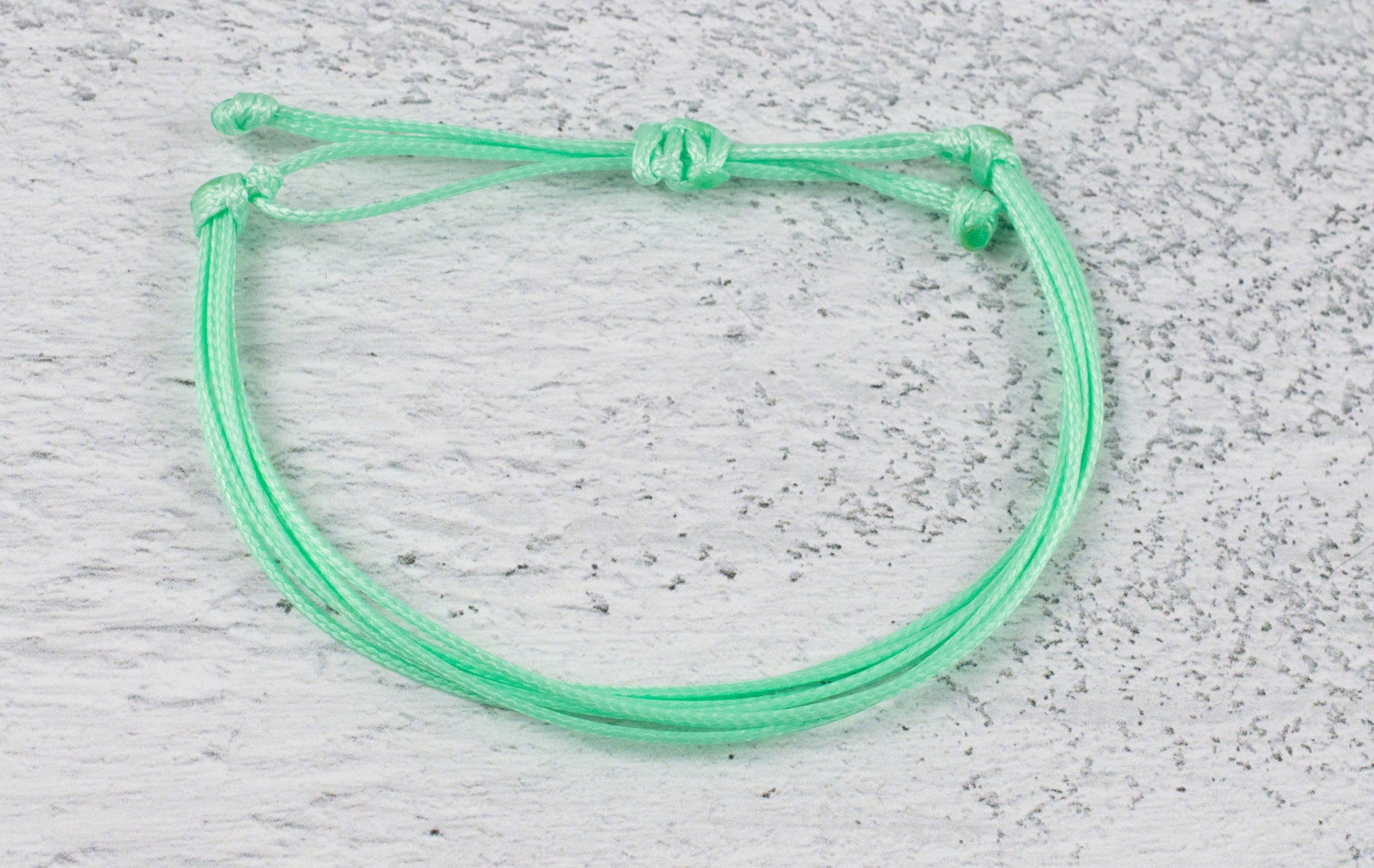 Mint Green Cord Bracelet Waxed Cord Bracelet Friendship Etsy