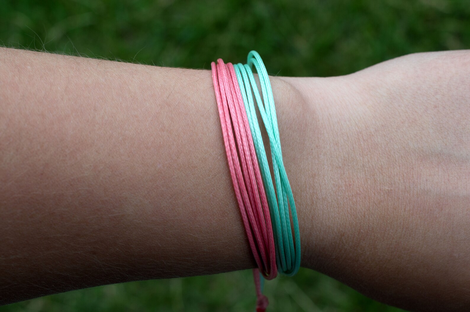 Mint Green Cord Bracelet Waxed Cord Bracelet Friendship Etsy