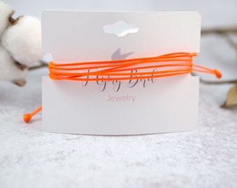 Orange Waxed Cord Bracelet: Leukemia, MS Awareness, Adjustable