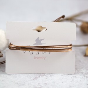 Pulsera de cordón encerado marrón, pulsera unisex ajustable e impermeable imagen 7