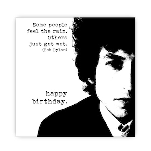 Carte d'anniversaire de Bob Dylan. Personnalisez-le ! Choix de tailles