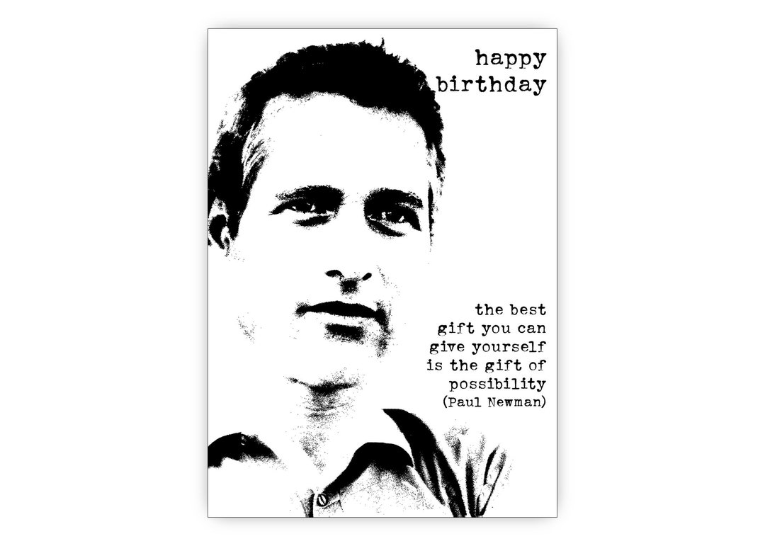 Classic Movie Birthday Card. Paul Newman. Personalise It! Choice of