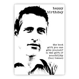 Carte d'anniversaire de film classique. Paul Newmann. Personnalisez-le ! Choix de tailles.
