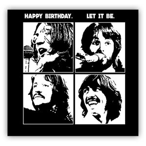 The Beatles Birthday card. 'Let It Be' album cover. Music card. Classic album. Personalise it! Choice of sizes.