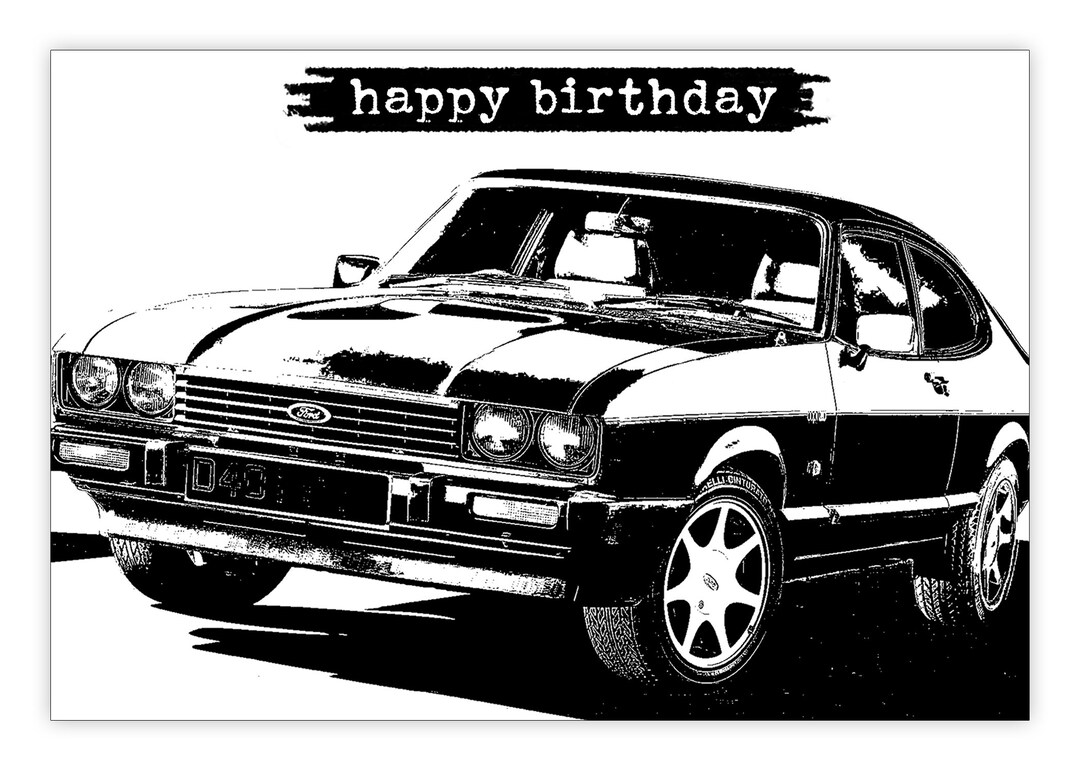 Classic Car Birthday Card. Ford Capri 280. Choice of Sizes. Personalise ...