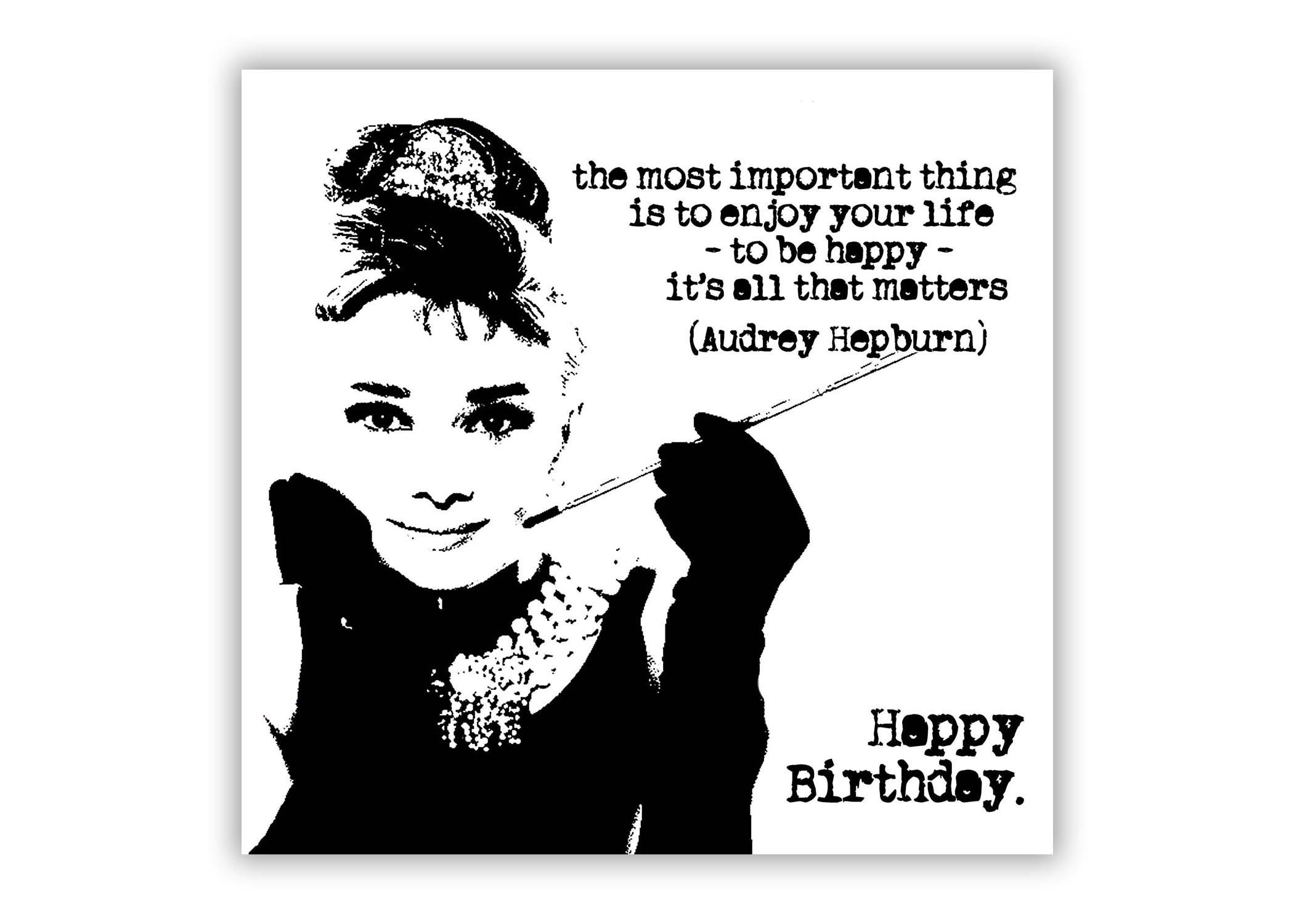 Classic Movie Birthday Card. Audrey Hepburn. ‘breakfast at - Etsy UK