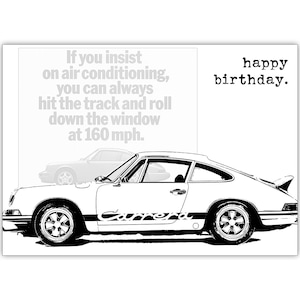 Carte d'anniversaire Porsche 911 Carrera RS. Voiture classique. Personnalisez-le ! Choix de tailles.