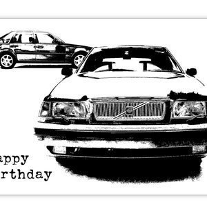 Carte d'anniversaire Volvo. Volvo 440 GLT. Voiture classique. Personnalisez-le ! Choix de tailles