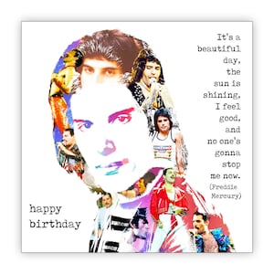 Carte d'anniversaire Freddie Mercury. Collage. Années 1970 Années 1980 Années 1990. Choix de tailles. Personnalisez-le !