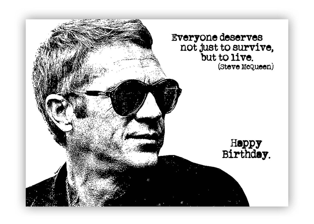 Classic Movie Birthday Card. Steve Mcqueen. Personalise This Card