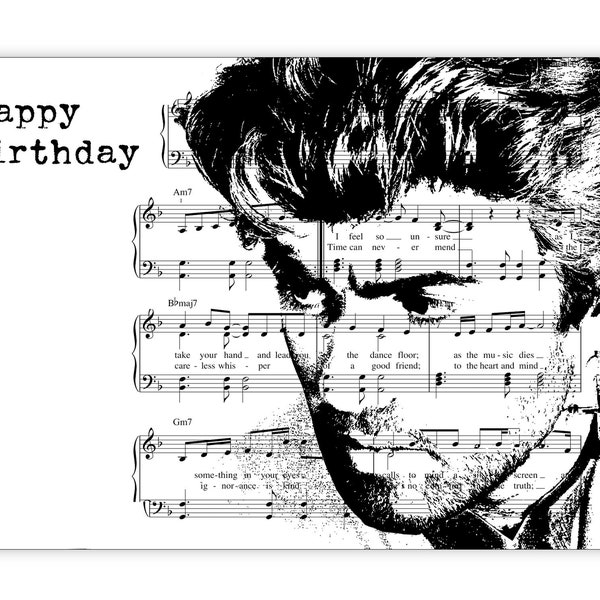 George Michael Birthday card. Careless Whisper. 80's music. Personalise it! Choice of sizes