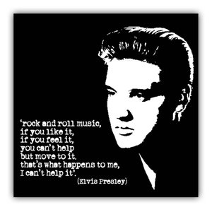 Carte de voeux d'Elvis Presley. Carte rock and roll. Noir et blanc. Monochromes. Choix de tailles.