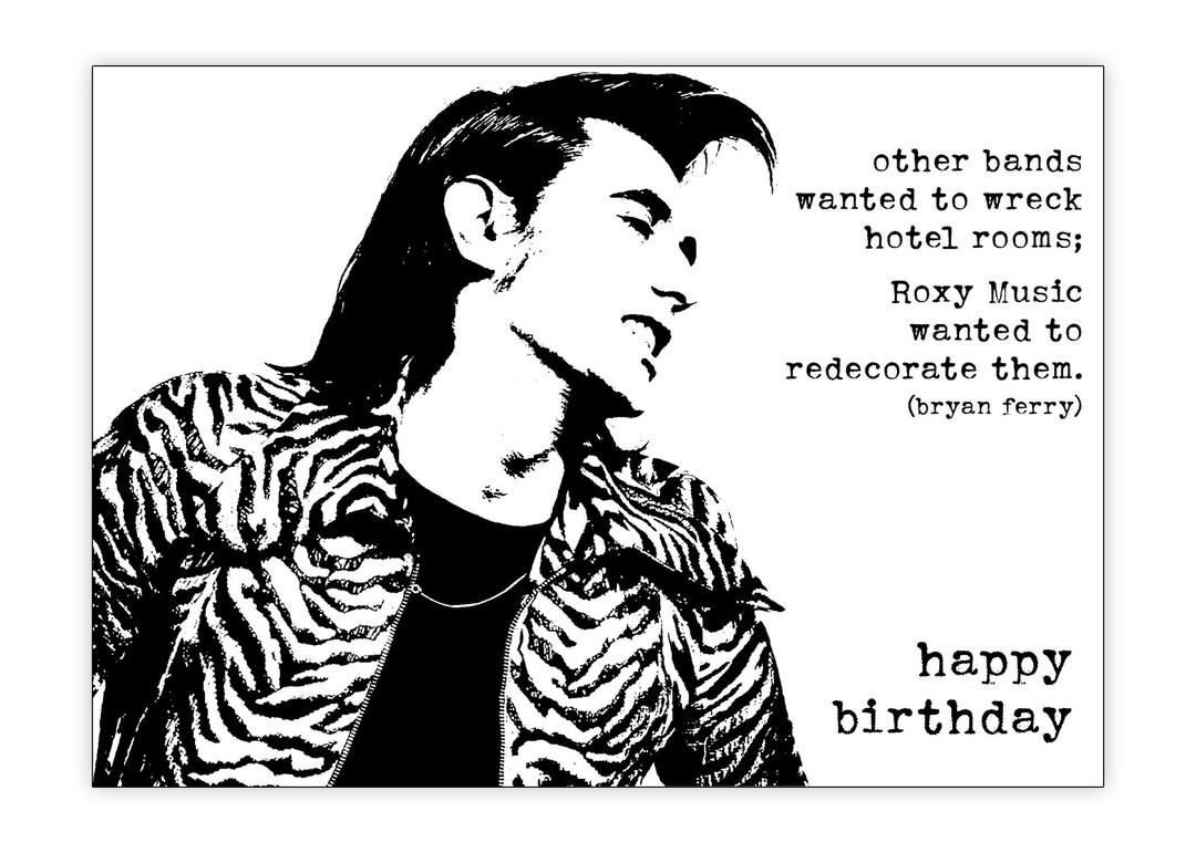 Bryan Ferry Birthday Card. Roxy Music. 1970’s. 1980’s. Music