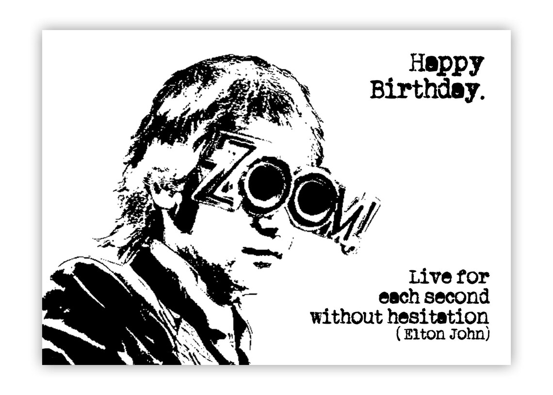 Elton John Birthday Card. Music Card. Choice of Sizes | Etsy