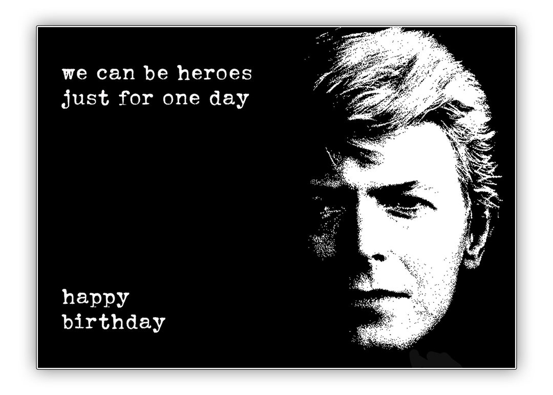 David Bowie 'heroes' Birthday Card. Personalise It! Choice of Sizes. - Etsy