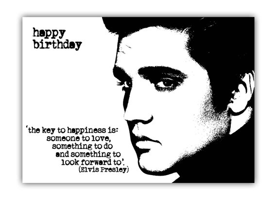 Elvis Presley Geburtstagskarte. Rock and Roll Karte. Etsy