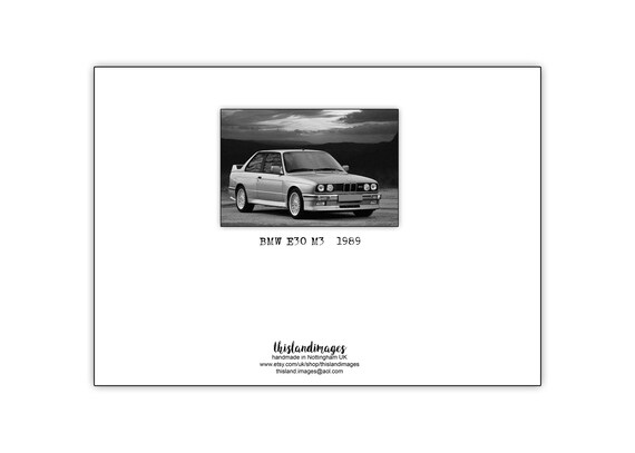 BMW Birthday Card 1989 E30 M3. Classic Car. Personalise This Card