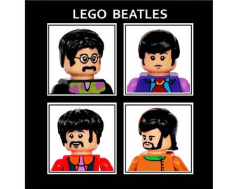 LEGO greeting card, THE BEATLES, blank for your own message, 6 x 6 inches