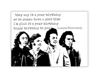 The Beatles Birthday Card: 'Birthday' Lyric, Personalizable