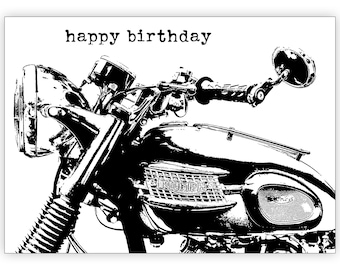 Classic bike  Birthday Card. Triumph Thunderbird. Personalise it! Choice of sizes.