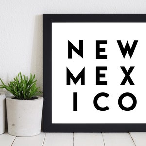 New Mexico Poster - Black and White - Digital