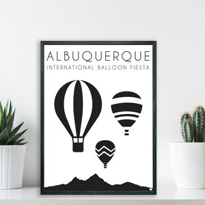 Albuquerque International Balloon Fiesta Poster - Black and White - Digital