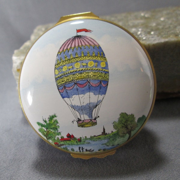 Halcyon Days Hot Air Balloon Enamel Box Montgolfiere