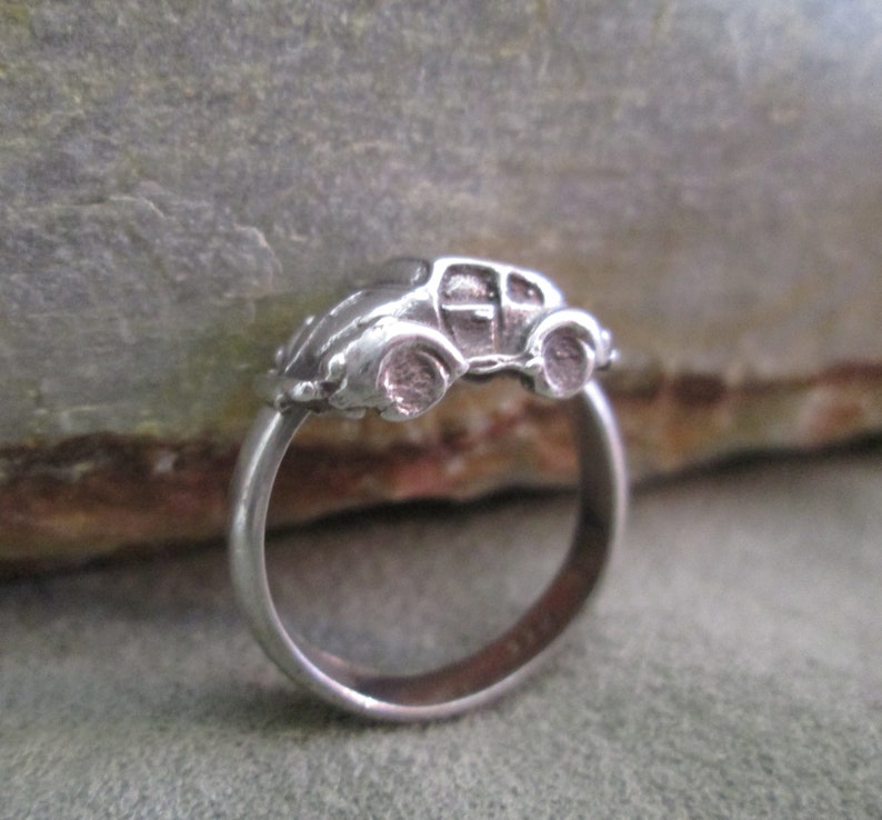 VW Bug Ring Sterling Silver Artisan Sculpted Classic 1960s Car Etsy