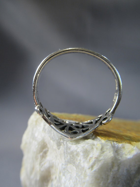 Sterling Silver Sweet Heart Ring, Romantic Wire W… - image 5