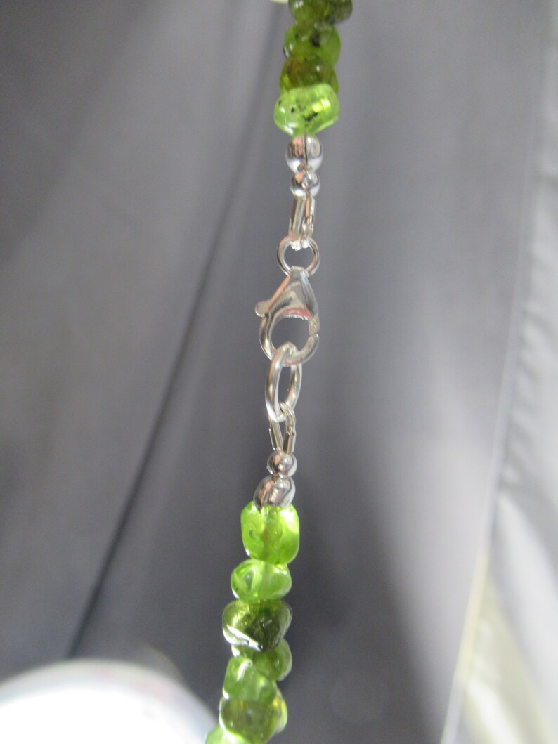 Peridot Pearl Necklace on Sterling Silver Chain, 18 Birthstone Strand image 5