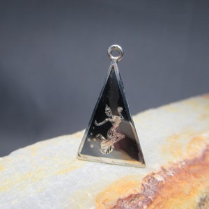 Sterling Silver Siamese Dancers Charm Niello Pyramid 3D