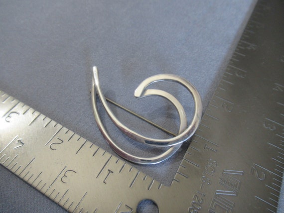 Nautilus Wave Brooch Modernist Sterling Silver Ta… - image 7