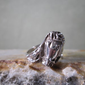 Bespoke Sterling Silver Ring Sculpted Horse Profile with Bridle and Mane Size 6 Equestrian Jewelry image 4