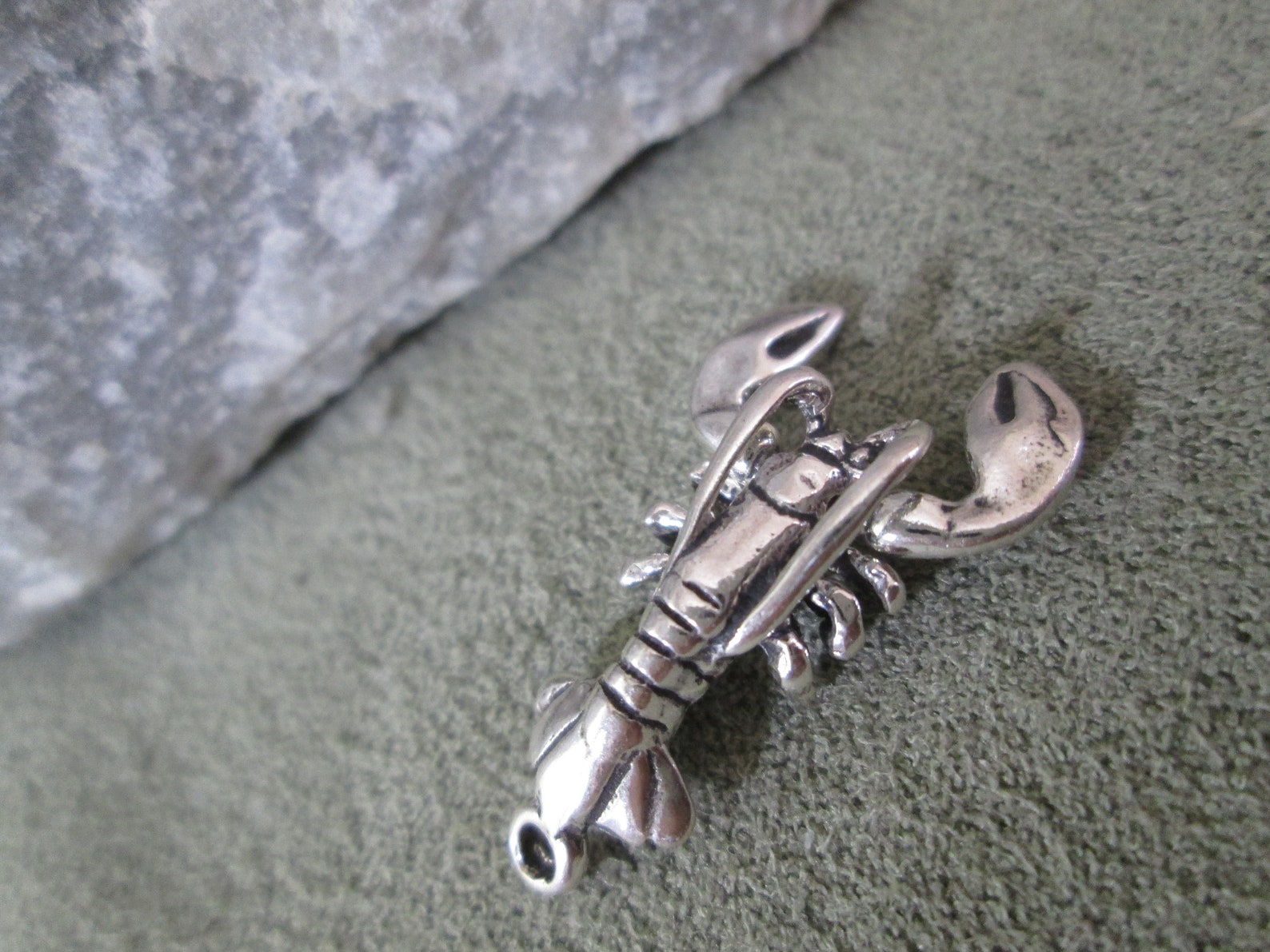 Sterling Silver LOBSTER Charm with Movable Claws 3D Etsy