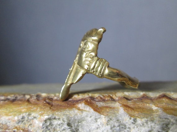 Bronze Pharaoh Ring, Artisan Cast Egyptian Arts a… - image 6