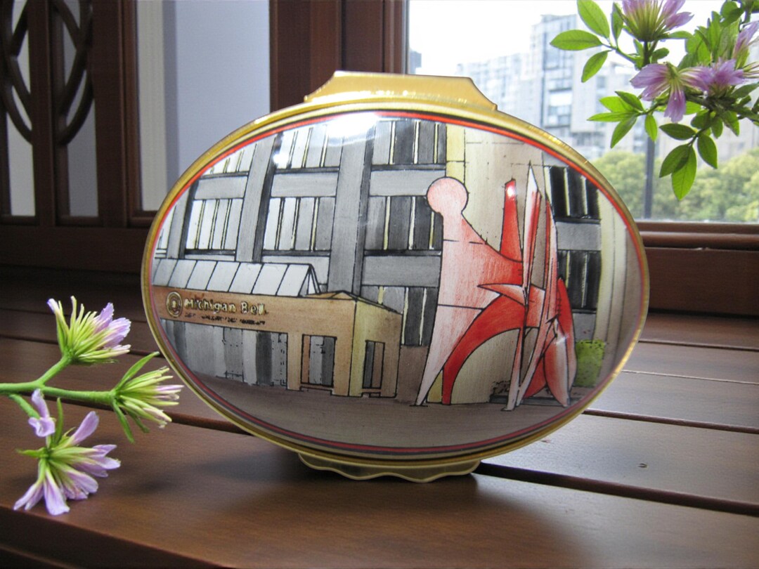 Halcyon Days Enamel Box, Alexander Calder Stabile for Michigan Bell - Etsy