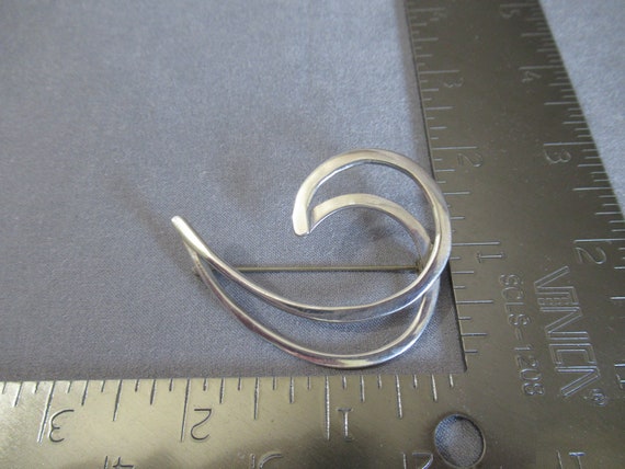 Nautilus Wave Brooch Modernist Sterling Silver Ta… - image 8