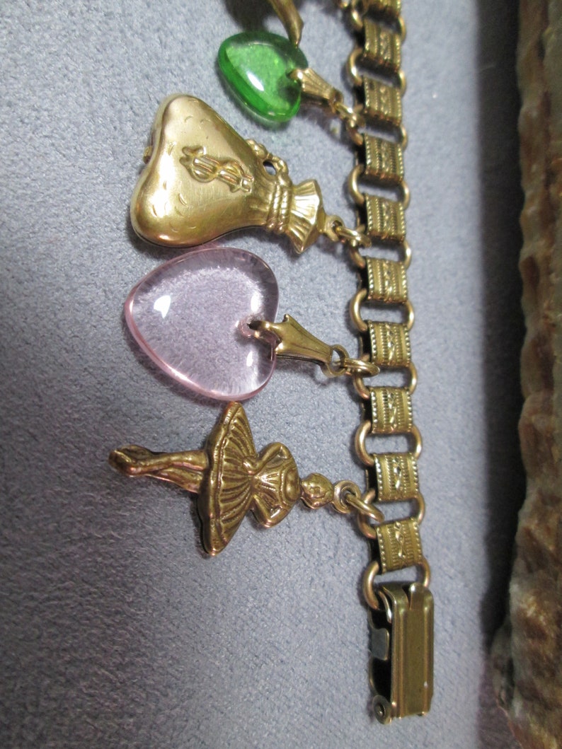 Pididdly Links Charm Bracelet HEARTS Artisan Brass and Lucite Etsy UK