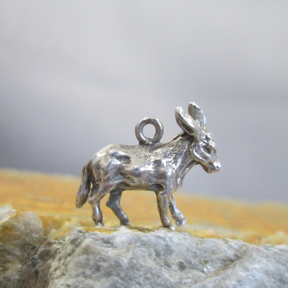 Sterling Silver Bracelet Charm DONKEY Mule Sculpte