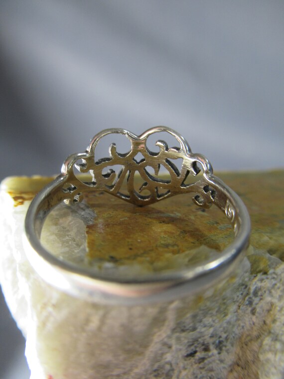 Sterling Silver Sweet Heart Ring, Romantic Wire W… - image 4