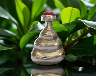 Modernist Perfume Bottle, Sterling Silver Curves