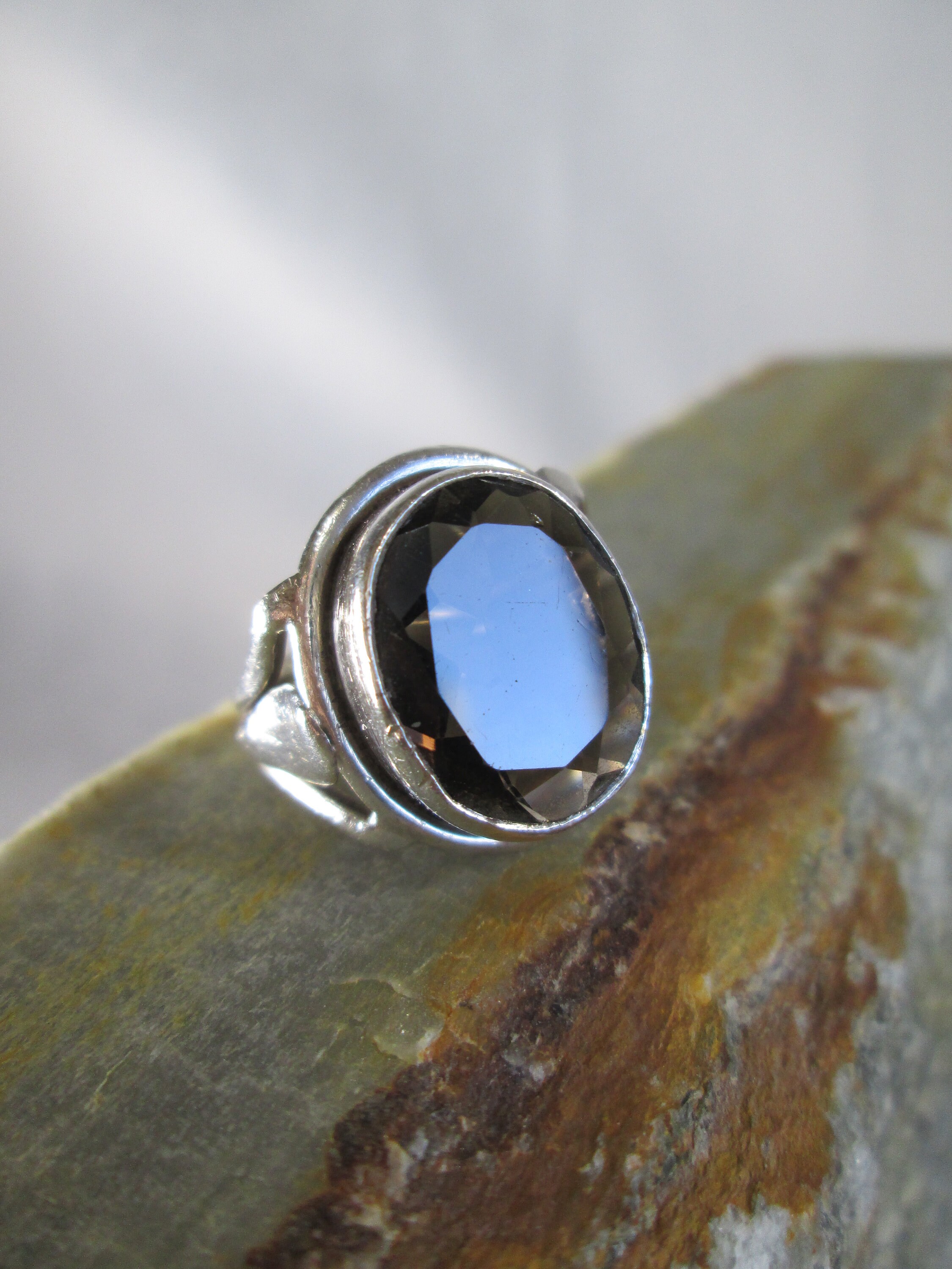 Smoky Topaz Ring Artisan Sterling Silver Size 7 Etsy