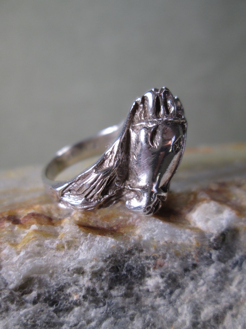 Bespoke Sterling Silver Ring Sculpted Horse Profile with Bridle and Mane Size 6 Equestrian Jewelry image 5
