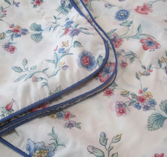 Standard Shams Pair Laura Ashley Chinese Silk Floral Blue Etsy
