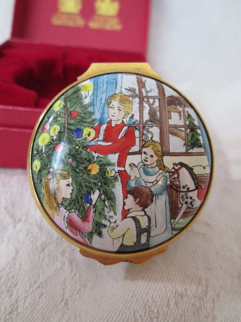 Halcyon Days Enamel Box VICTORIAN CHRISTMAS Etsy