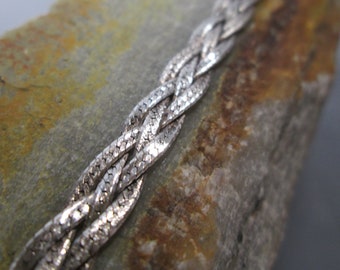Flätad kedjehalsband i sterlingsilver, tre silversträngar, 45 cm