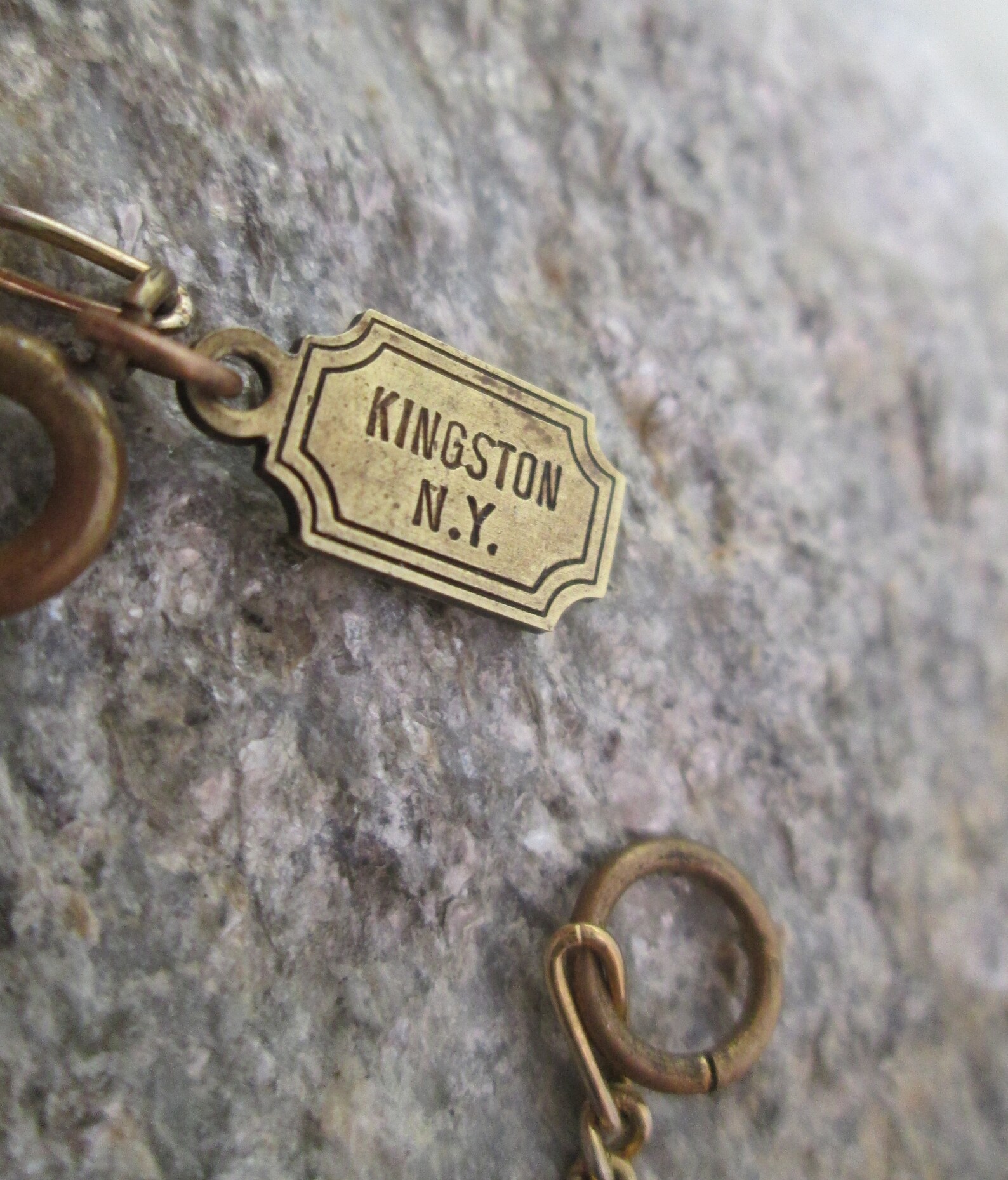 Pididdly Links Charm Bracelet, 9 Vintage Brass Charms, Kingston NY Etsy